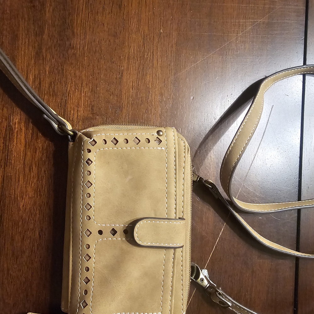 Elegant Tan Clutch Wristlet